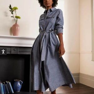 Boden Colette Chambray Midi Dress Mid Vintage - size 8P